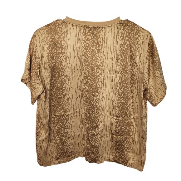 ATM Anthony Thomas Melillo Silk T Shirt XS Tan Casual Minimalist Lightweight - Picture 2 of 7
